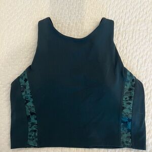 Athleta Dark Green Women's Sports Bra with Camo Accents